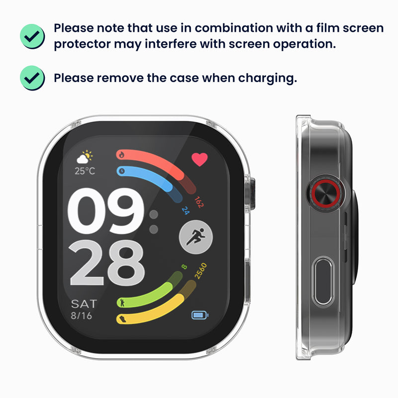 kwmobile Glass Case for Xiaomi Redmi Watch 6 Protective Cover Fullbody Fitness Tracker Case Set