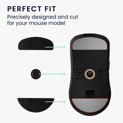 kwmobile Mouse Feet Sticker kompatibel mit ASUS ROG Harpe II Ace Ersatz Glider Mausfüße passgenau Maus Glides - Schwarz
