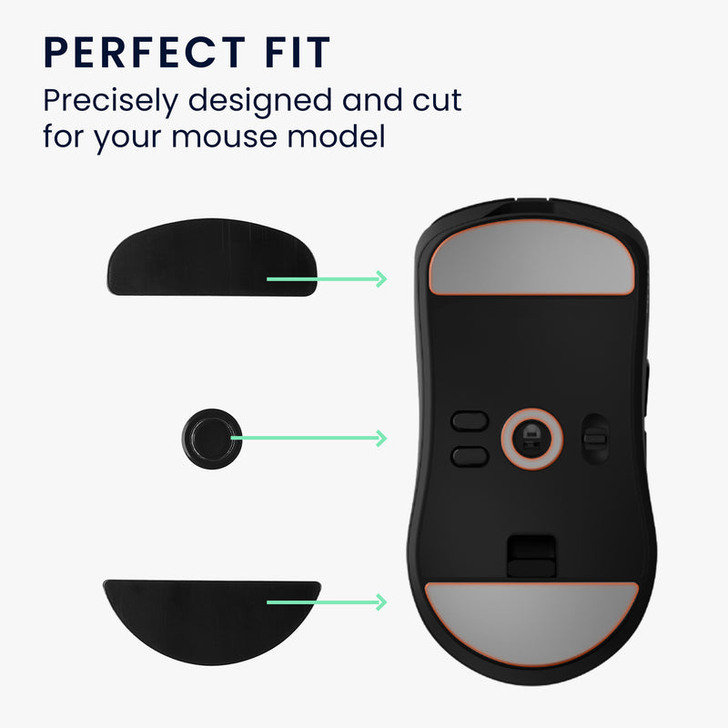 kwmobile Mouse Feet Sticker compatible with ASUS ROG Harpe II Ace Replacement Gliders Mouse Feet Precision Fit Mouse Glides