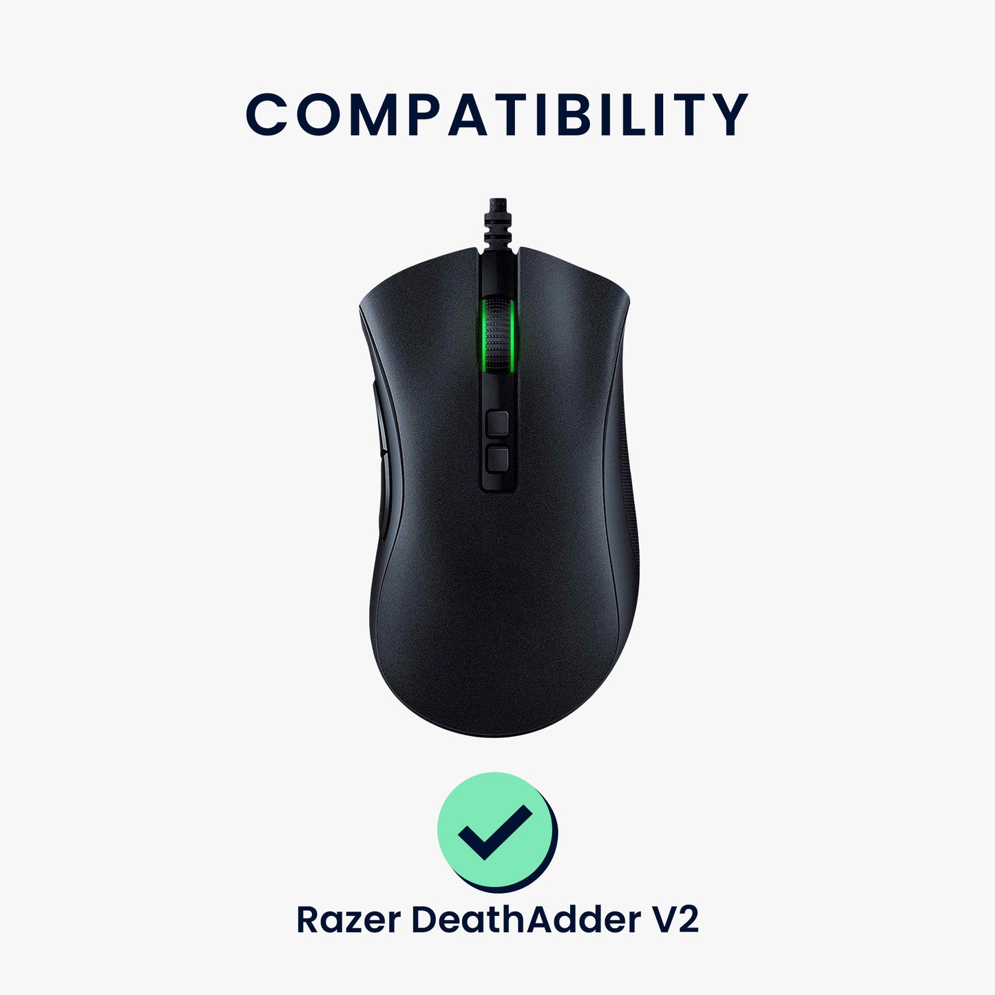 kwmobile Mouse Feet Sticker compatible with Razer DeathAdder V2 Replacement Gliders - Precisely Fitting Mouse Feet - Mouse Glides