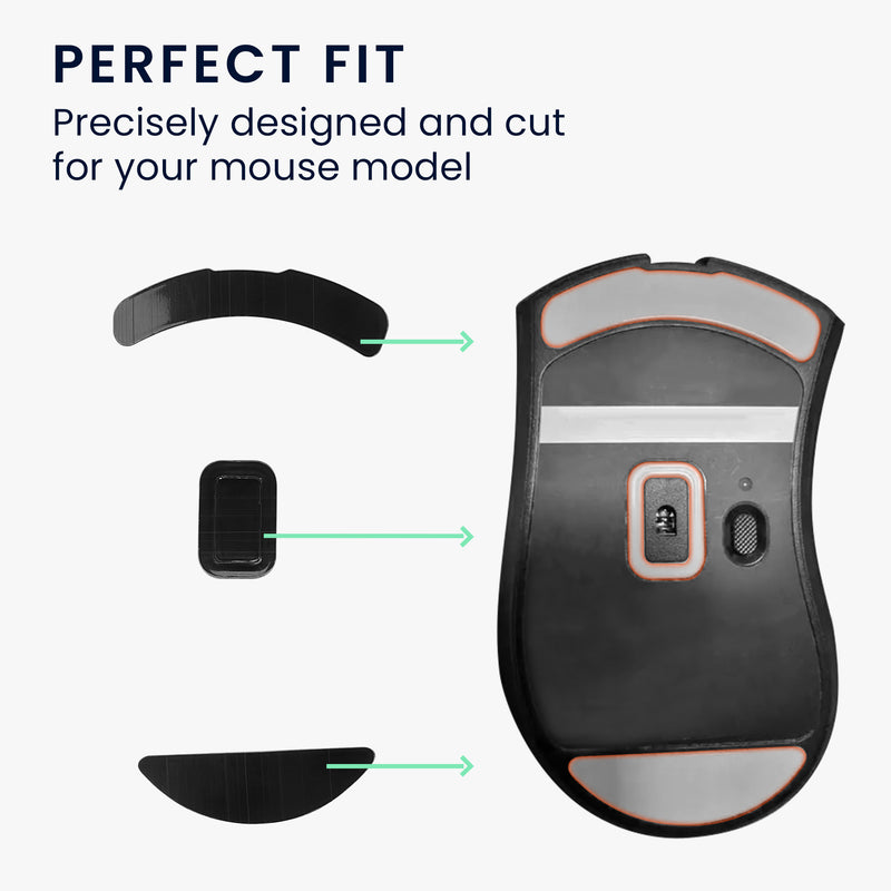 kwmobile Mouse Feet Sticker compatible with Razer DeathAdder V2 Replacement Gliders - Precisely Fitting Mouse Feet - Mouse Glides