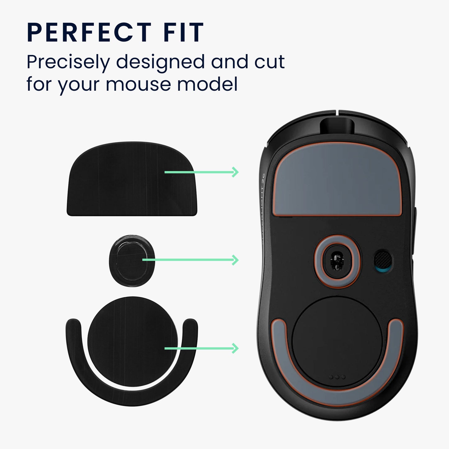 kwmobile Mouse Feet Sticker compatible with Logitech PRO X SUPERLIGHT 2C Replacement Glider Mouse Feet precise fit Mouse Glides