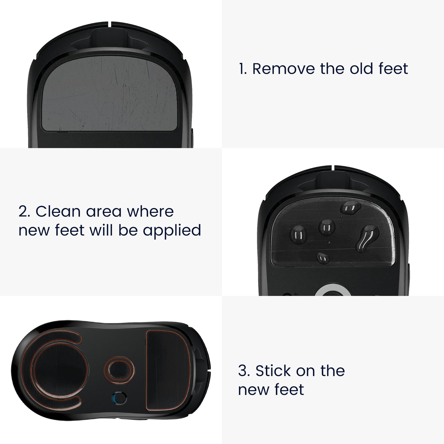 kwmobile Mouse Feet Sticker compatible with Logitech PRO X SUPERLIGHT 2C Replacement Glider Mouse Feet precise fit Mouse Glides