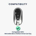 kwmobile Car Key Case Compatible with Mercedes Benz 3-Button Smart Car Key