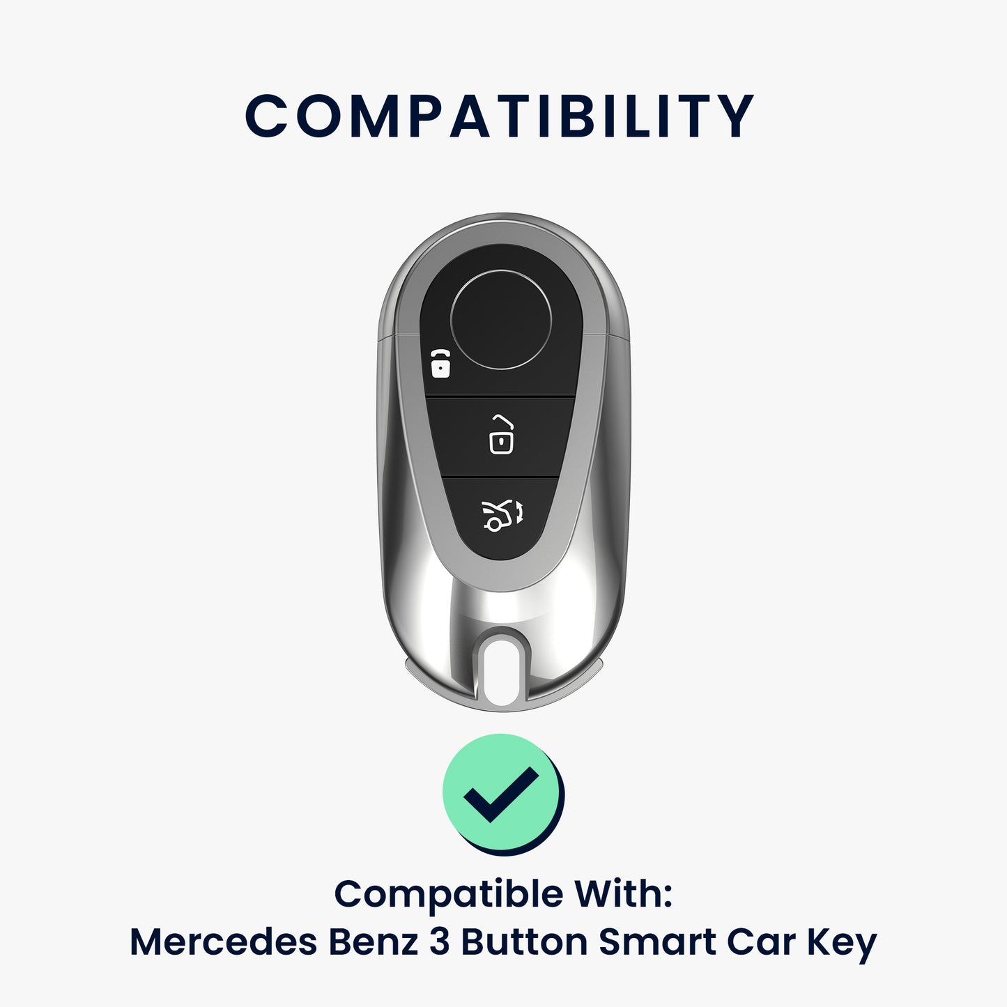 kwmobile Car Key Case Compatible with Mercedes Benz 3-Button Smart Car Key