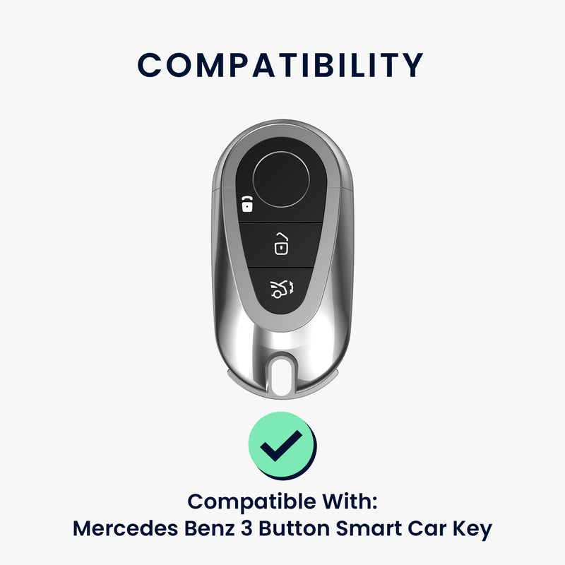 kwmobile Car Key Case Compatible with Mercedes Benz 3-Button Smart Car Key
