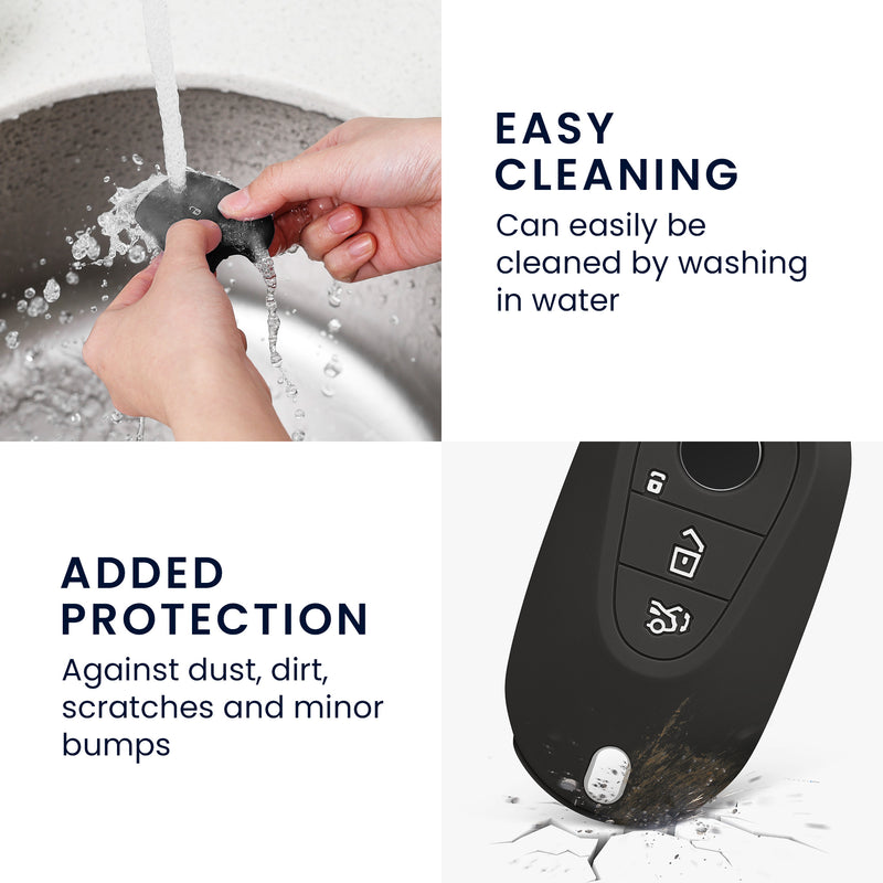 kwmobile Car Key Case Compatible with Mercedes Benz 3-Button Smart Car Key