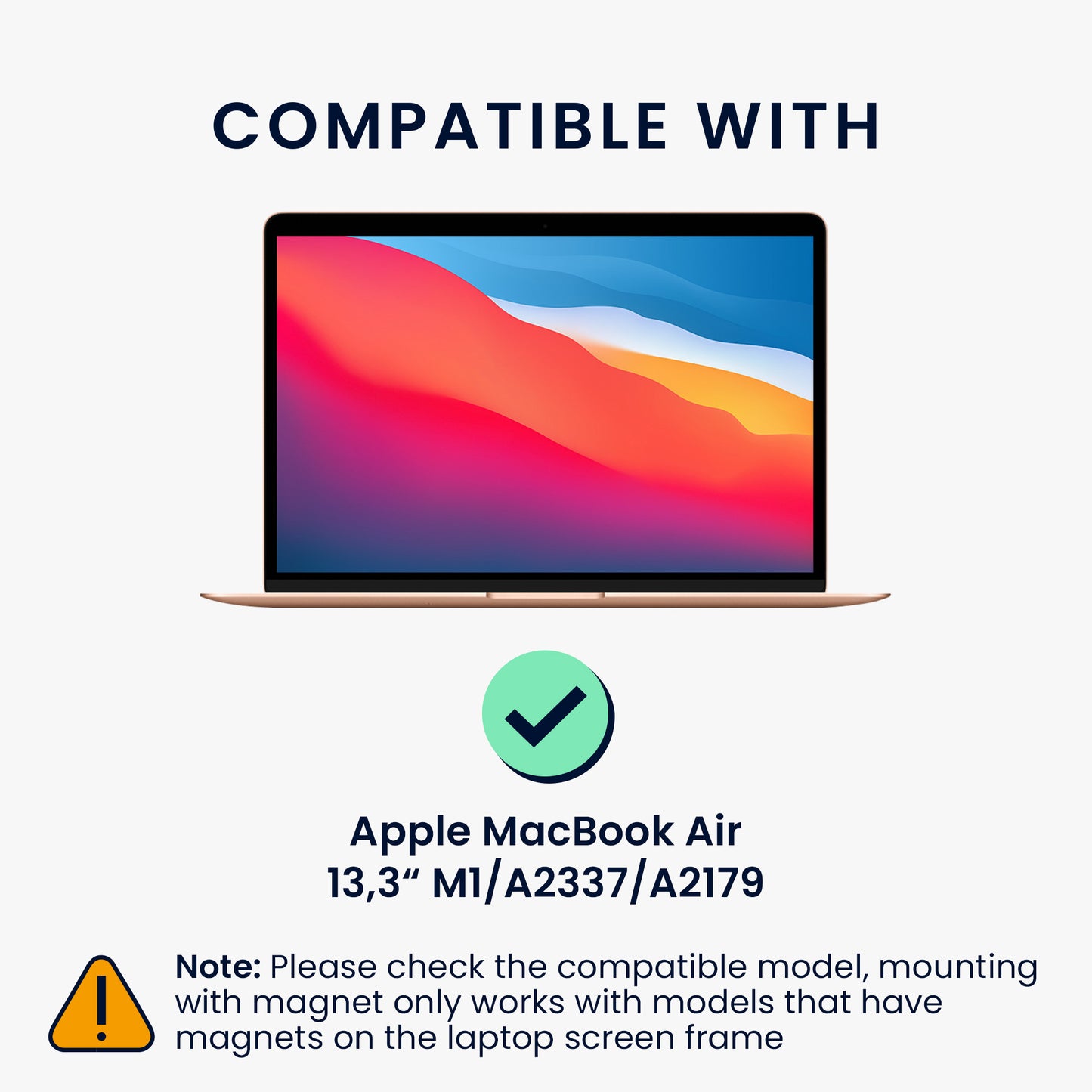 kwmobile Privacy Screen Protector for Apple MacBook Air 13.3" M1 A2337 A2179 Film - Privacy Screen Protector - Magnetic Laptop Film - Anti-Spy Film - Laptop Protection
