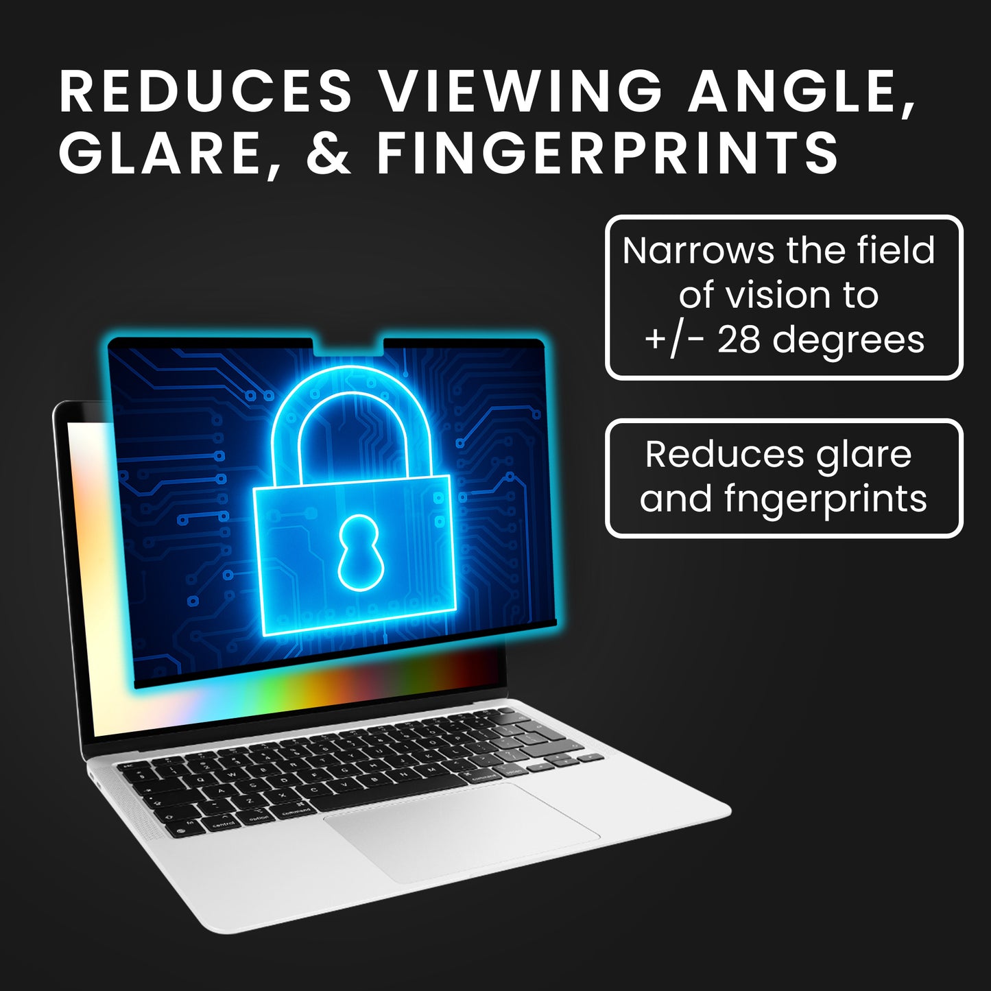 kwmobile Privacy Screen Protector for Apple MacBook Air 13.3" M1 A2337 A2179 Film - Privacy Screen Protector - Magnetic Laptop Film - Anti-Spy Film - Laptop Protection