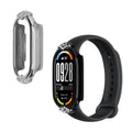 kwmobile 2x Kunststoff Hülle kompatibel mit Xiaomi Mi Band 10 / Mi Band 9 / 8 Schutzhülle Schutzrahmen - Glitzer Schutz Zubehör in Schwarz Silber Schwarz  