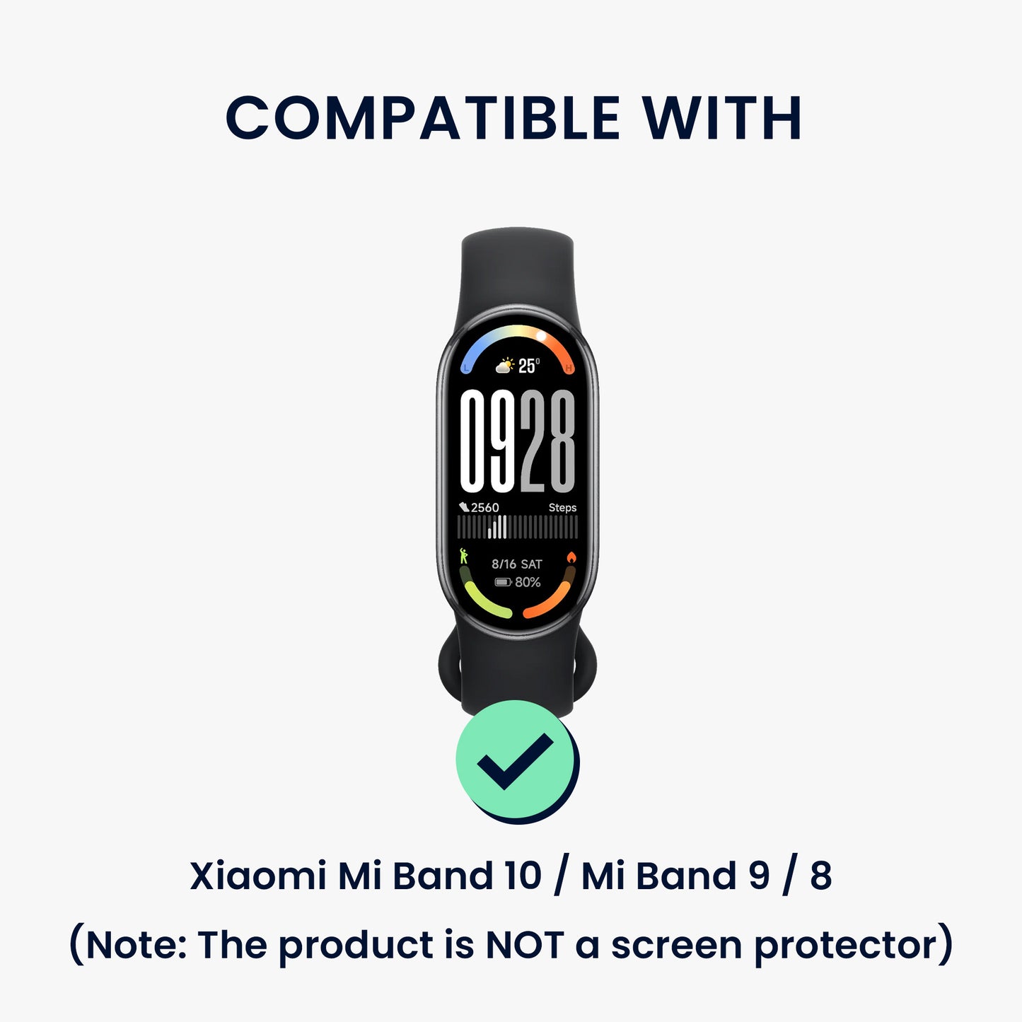 kwmobile Plastic Case compatible with Xiaomi Mi Band 10 / Mi Band 9 / 8 Protective Cover Protection Frame - Glitter Protection Accessory