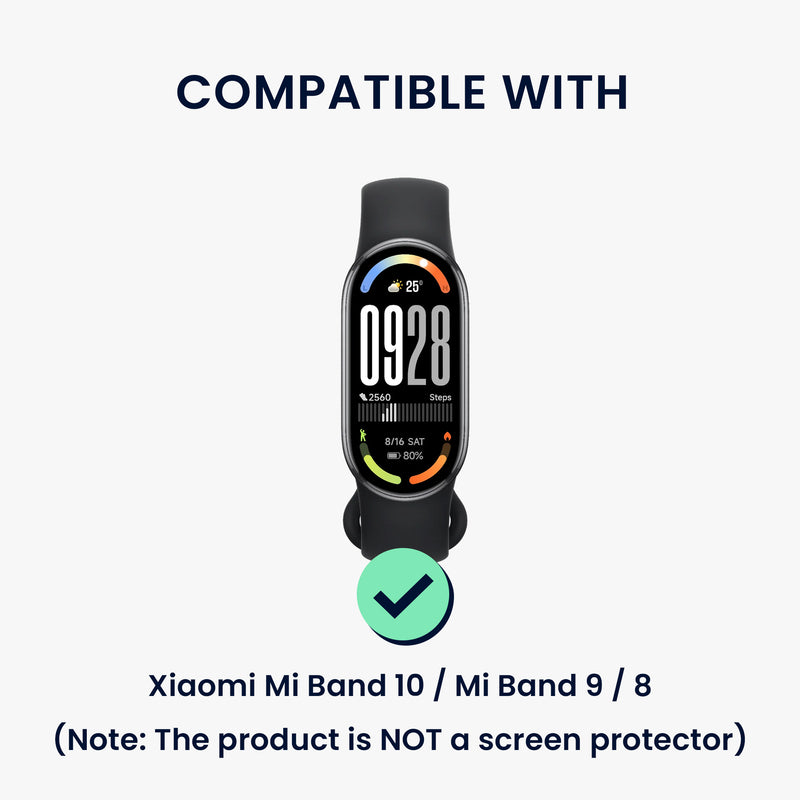 kwmobile Plastic Case compatible with Xiaomi Mi Band 10 / Mi Band 9 / 8 Protective Cover Protection Frame - Glitter Protection Accessory