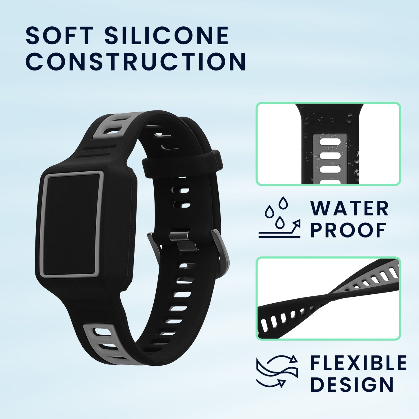 kwmobile Silicone Watch Strap for Amazfit Helio Strap - Replacement Band for Fitness Tracker - Smartwatch Replacement Strap