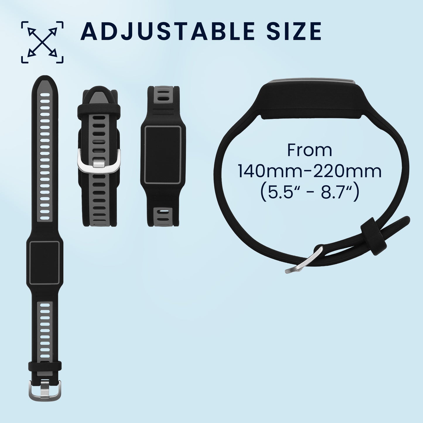 kwmobile Silicone Watch Strap for Amazfit Helio Strap - Replacement Band for Fitness Tracker - Smartwatch Replacement Strap