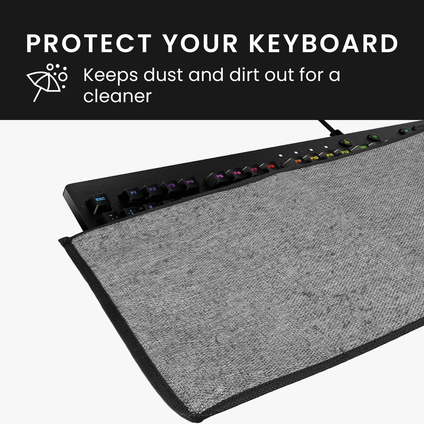 kwmobile Keyboard Cover compatible with Logitech G213 Prodigy Gaming Keyboard Case - Dust Cover with Zipper - Keyboard Cover
