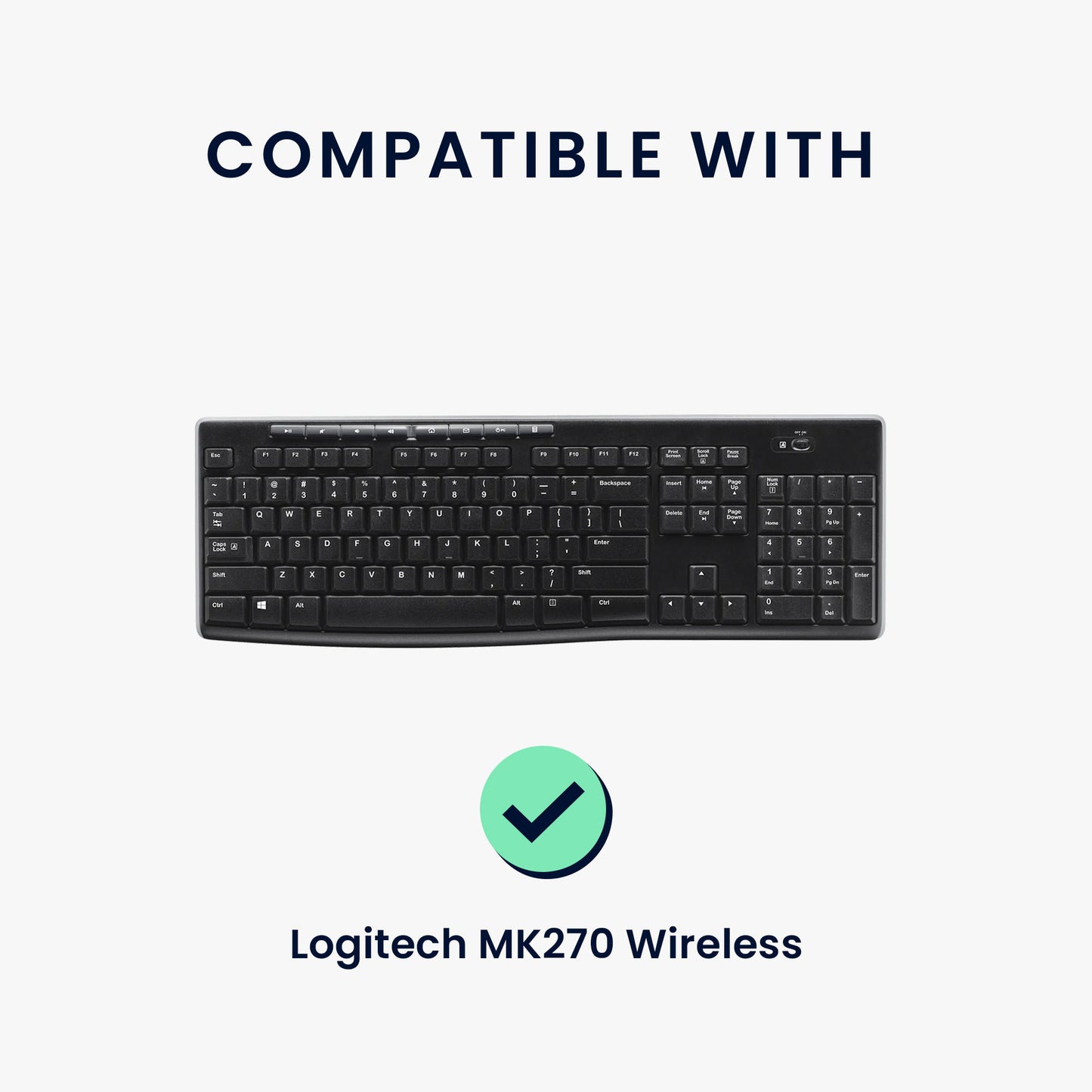 kwmobile Keyboard Cover compatible with Logitech MK270 Wireless Keyboard Case - Dust Protection Cover with Zipper - Keyboard Cover