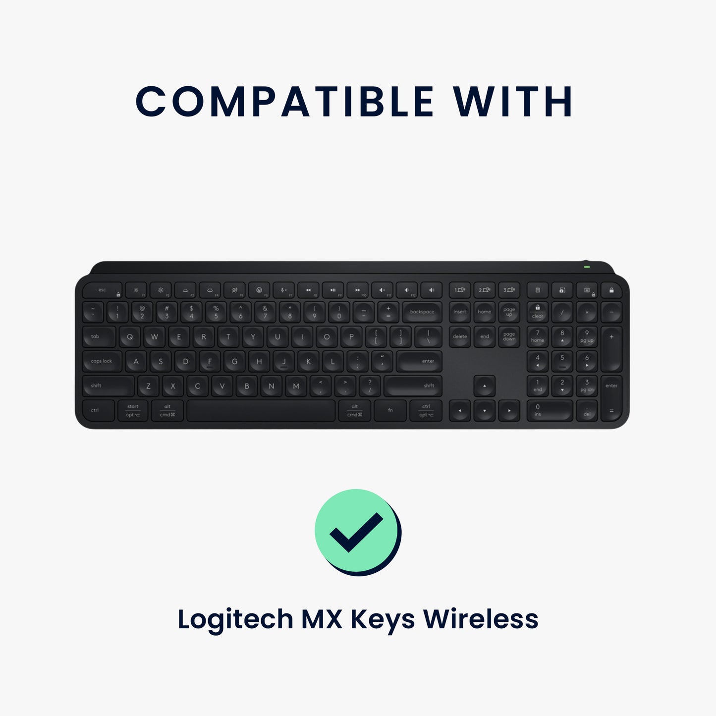 kwmobile Keyboard Cover compatible with Logitech MX Keys Wireless Keyboard Case - Dust Cover with Zipper - Keyboard Cover