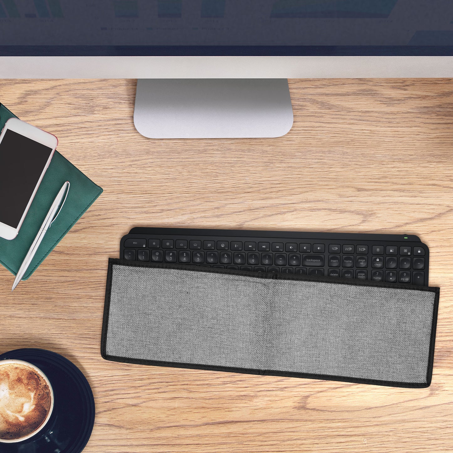 kwmobile Keyboard Cover compatible with Logitech MX Keys Wireless Keyboard Case - Dust Cover with Zipper - Keyboard Cover