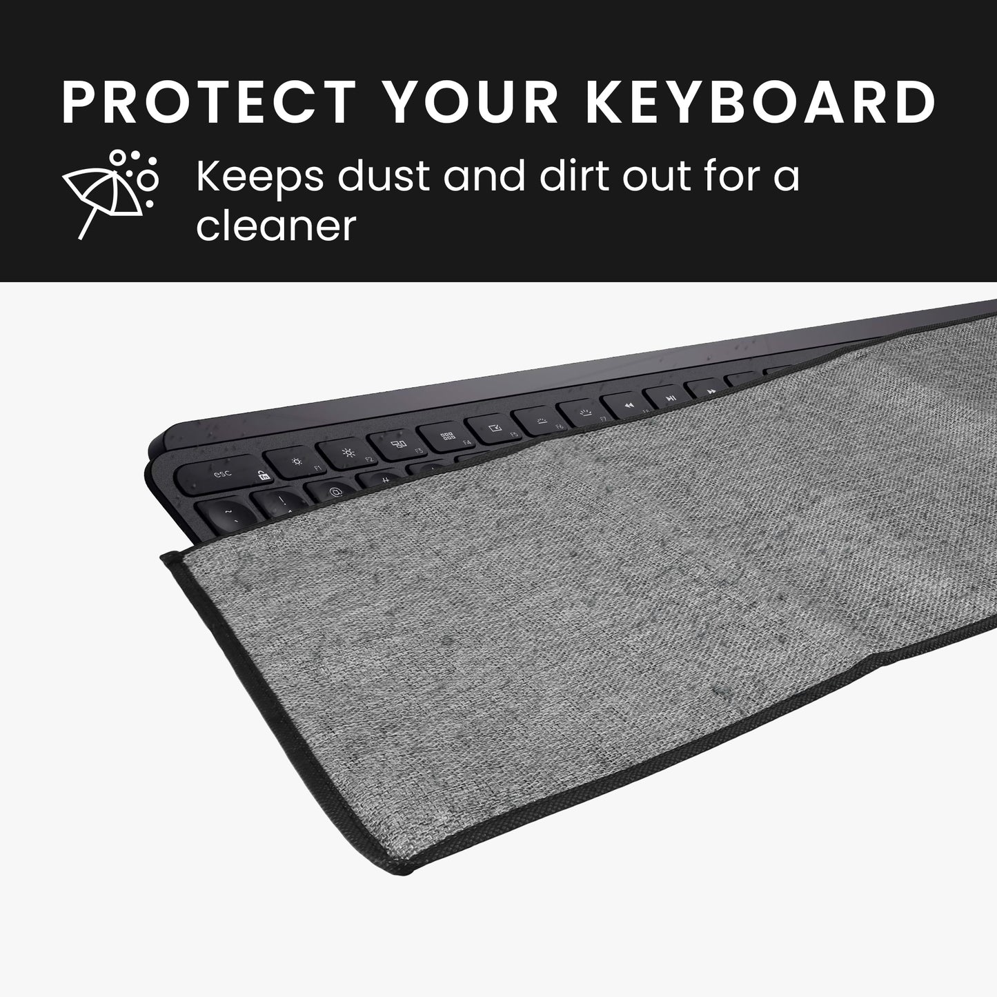 kwmobile Keyboard Cover compatible with Logitech MX Keys Wireless Keyboard Case - Dust Cover with Zipper - Keyboard Cover