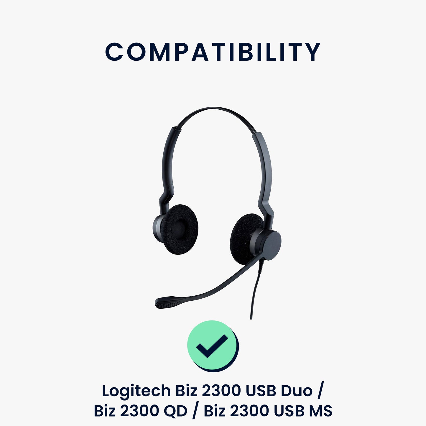 kwmobile Ear Pads for Logitech Biz 2300 USB Duo / Biz 2300 QD / Biz 2300 USB MS Earpads Replacement Earpads Headphone Replacement Parts Headphone Replacement Pads Over Ear Headphones