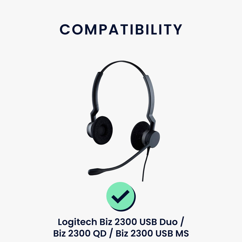 kwmobile Ear Pads for Logitech Biz 2300 USB Duo / Biz 2300 QD / Biz 2300 USB MS Earpads Replacement Earpads Headphone Replacement Parts Headphone Replacement Pads Over Ear Headphones