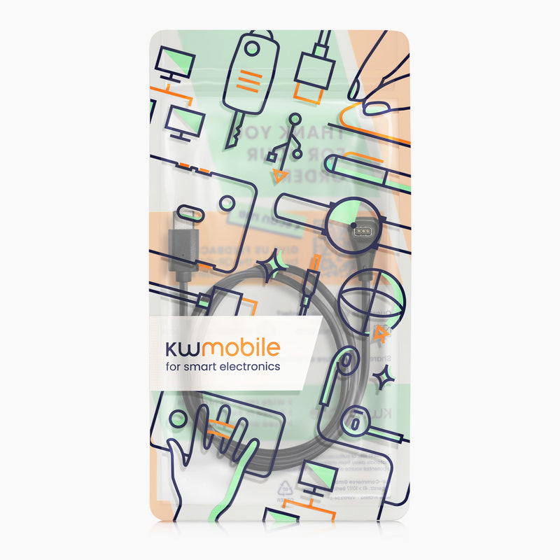 kwmobile USB C Charging Cable compatible with COROS PACE Pro / PACE 4 / APEX 4 / NOMAD - Cable Charger - Smart Watch Replacement Cable - Fitness Tracker Charging Cable