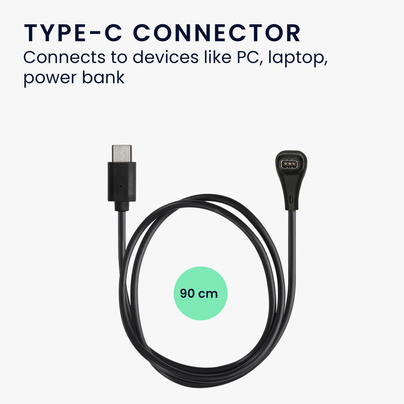 kwmobile USB C Charging Cable compatible with COROS PACE Pro / PACE 4 / APEX 4 / NOMAD - Cable Charger - Smart Watch Replacement Cable - Fitness Tracker Charging Cable