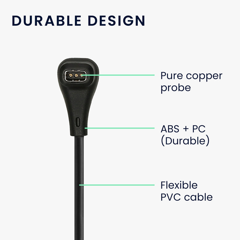 kwmobile USB C Charging Cable compatible with COROS PACE Pro / PACE 4 / APEX 4 / NOMAD - Cable Charger - Smart Watch Replacement Cable - Fitness Tracker Charging Cable