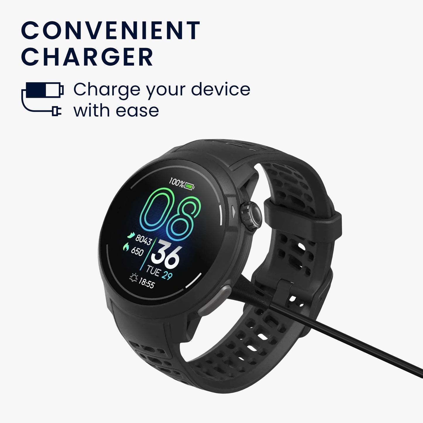 kwmobile USB C Charging Cable compatible with COROS PACE Pro / PACE 4 / APEX 4 / NOMAD - Cable Charger - Smart Watch Replacement Cable - Fitness Tracker Charging Cable