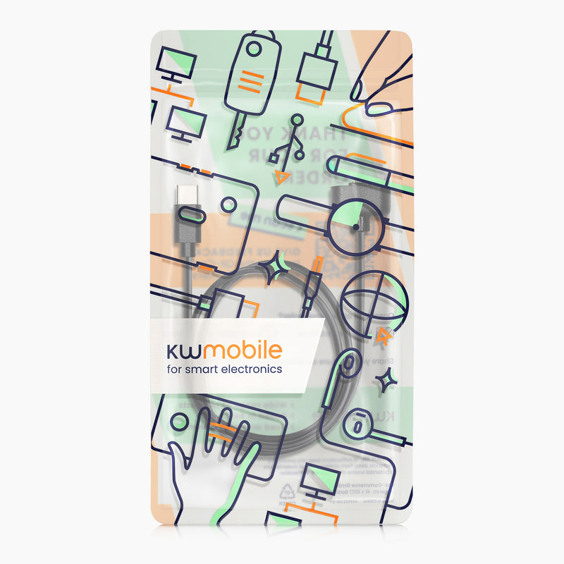 kwmobile USB C Charging Cable compatible with Amazfit Band 7 Cable Charger Smart Watch Type C Replacement Cable Fitness Tracker Charging Cable