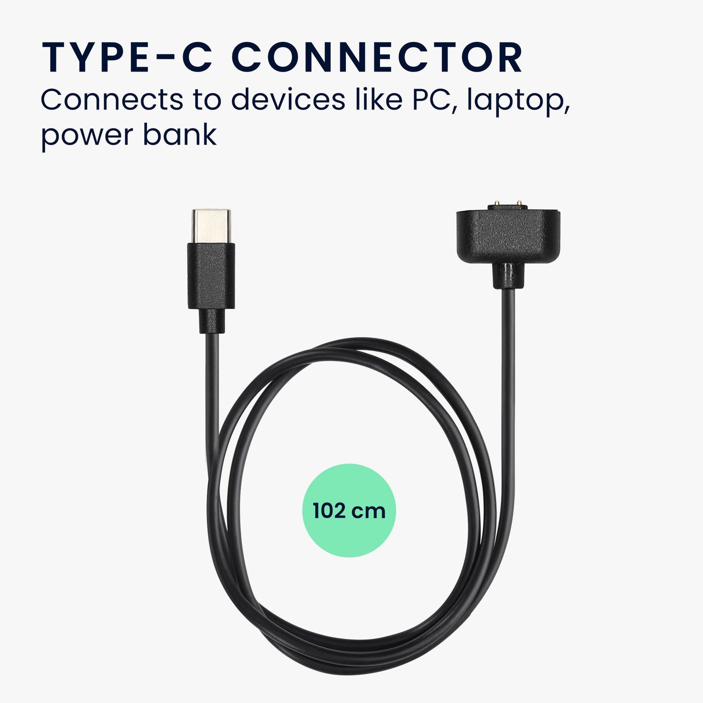 kwmobile USB C Charging Cable compatible with Amazfit Band 7 Cable Charger Smart Watch Type C Replacement Cable Fitness Tracker Charging Cable