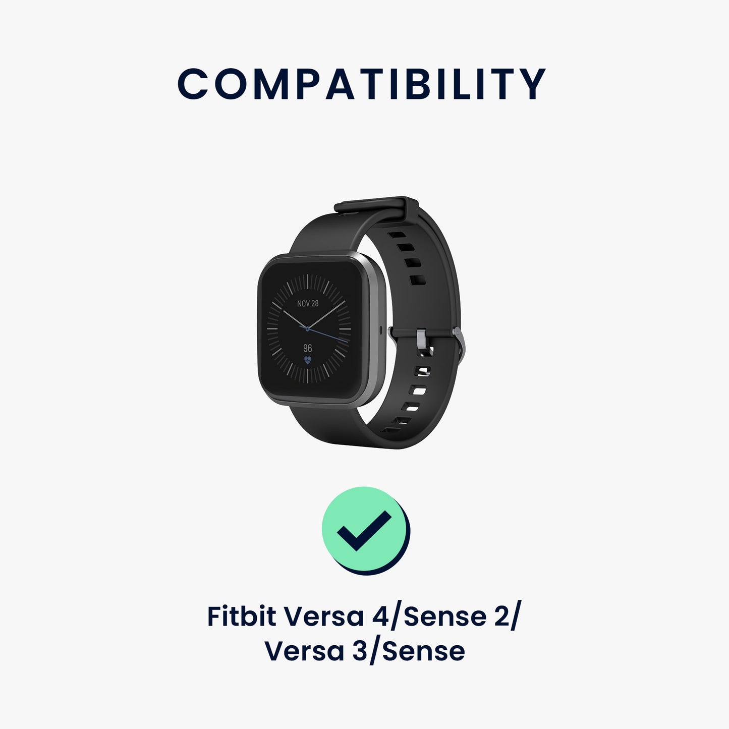 kwmobile USB C Charging Cable compatible with Fitbit Versa 4 / Sense 2 / Versa 3 / Sense - Cable Charger - Smartwatch Replacement Cable - Fitness Tracker Charging Cable