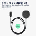 kwmobile USB C Charging Cable compatible with Fitbit Versa 4 / Sense 2 / Versa 3 / Sense - Cable Charger - Smartwatch Replacement Cable - Fitness Tracker Charging Cable
