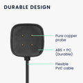 kwmobile USB C Charging Cable compatible with Fitbit Versa 4 / Sense 2 / Versa 3 / Sense - Cable Charger - Smartwatch Replacement Cable - Fitness Tracker Charging Cable