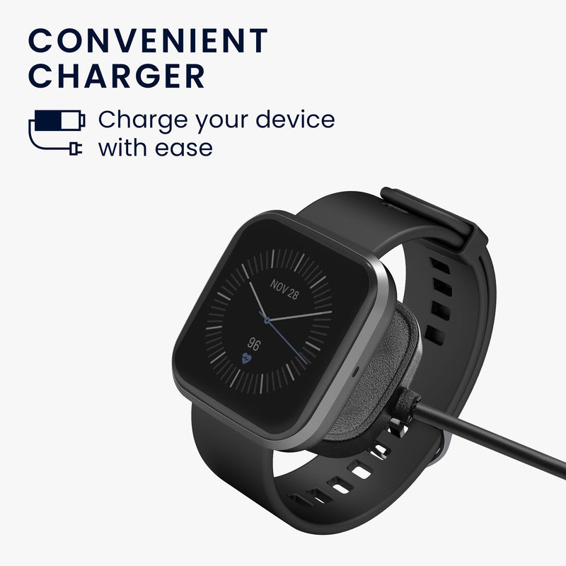 kwmobile USB C Charging Cable compatible with Fitbit Versa 4 / Sense 2 / Versa 3 / Sense - Cable Charger - Smartwatch Replacement Cable - Fitness Tracker Charging Cable