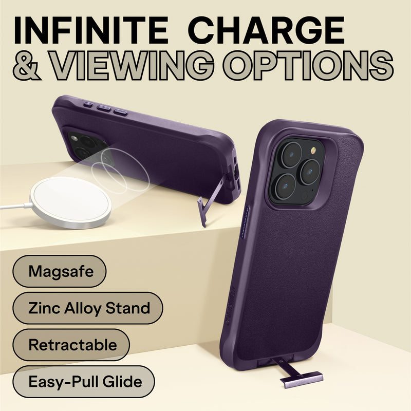 Oakshield Phone Case with Stand Compatible with iPhone 15 Pro Case - With Stand - Case for iPhone 15 Pro - MagSafe Compatible - Case