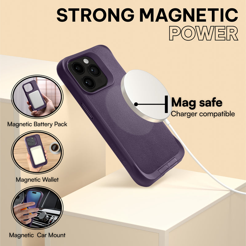 Oakshield Phone Case with Stand Compatible with iPhone 15 Pro Case - With Stand - Case for iPhone 15 Pro - MagSafe Compatible - Case