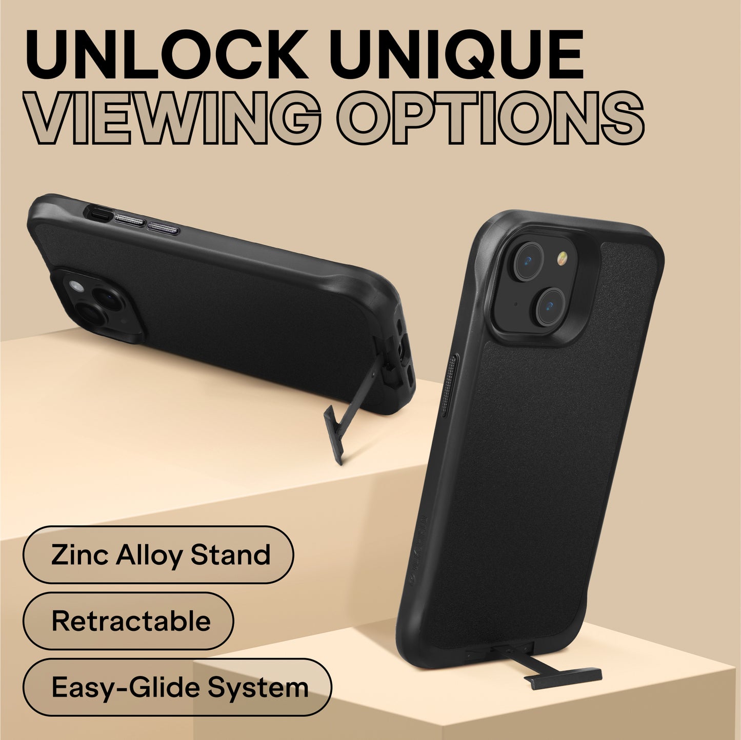 Oakshield Case with Stand Compatible with Apple iPhone 14 Case - Phone Case with Kickstand and Raised Edges - Cover