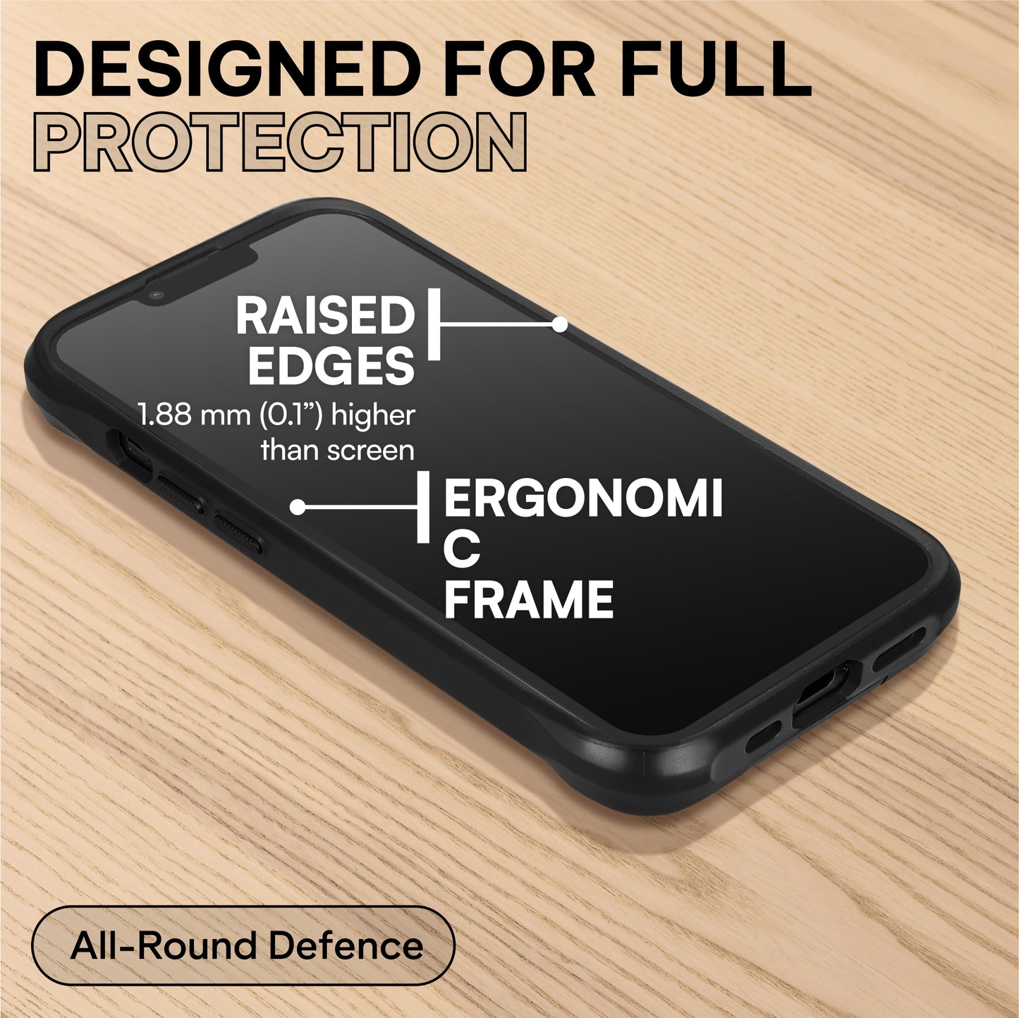 Oakshield Case with Stand Compatible with Apple iPhone 14 Case - Phone Case with Kickstand and Raised Edges - Cover