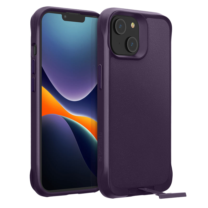 Oakshield Handyhülle mit Standfunktion kompatibel mit iPhone 14 Hülle - Case für iPhone 14 - Hülle mit Ständer - Cover mit erhöhten Kanten - Violett Violett  