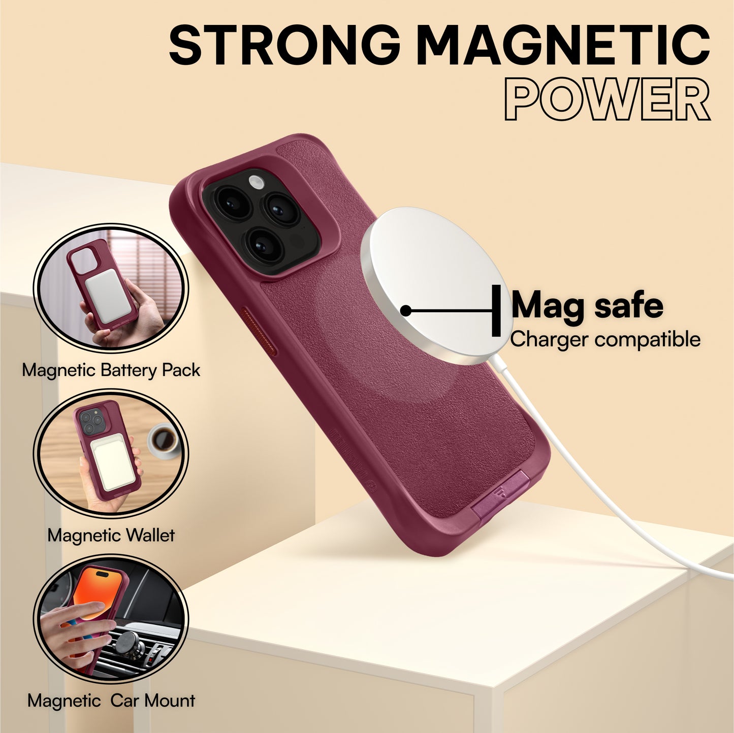 Oakshield Phone Case with Stand Compatible with iPhone 14 Pro Case - With Kickstand - Case for iPhone 14 Pro - MagSafe Compatible
