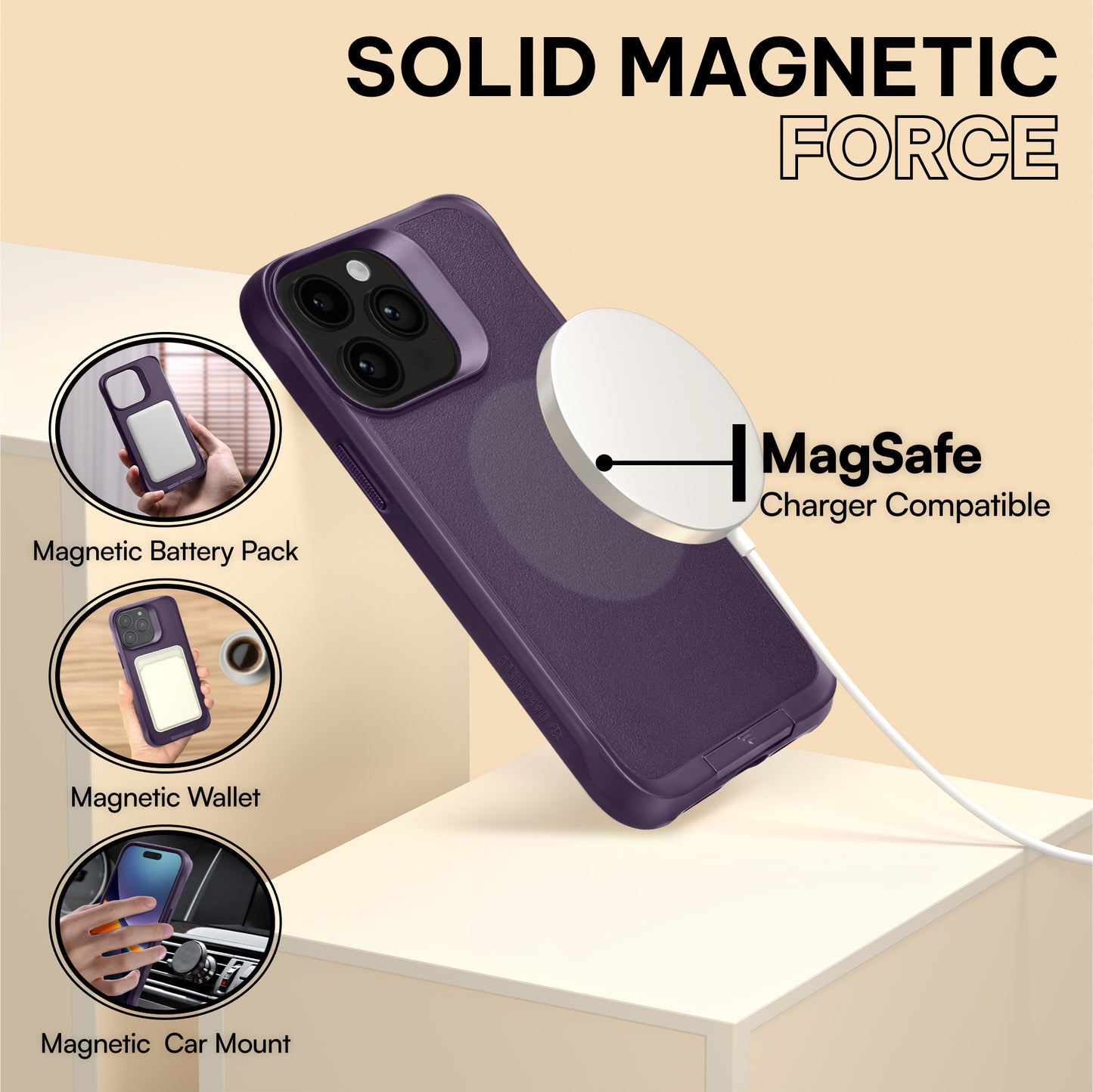 Oakshield Phone Case with Stand Compatible with iPhone 14 Pro Max Case - With Stand - Case for iPhone 14 Pro Max - MagSafe Compatible