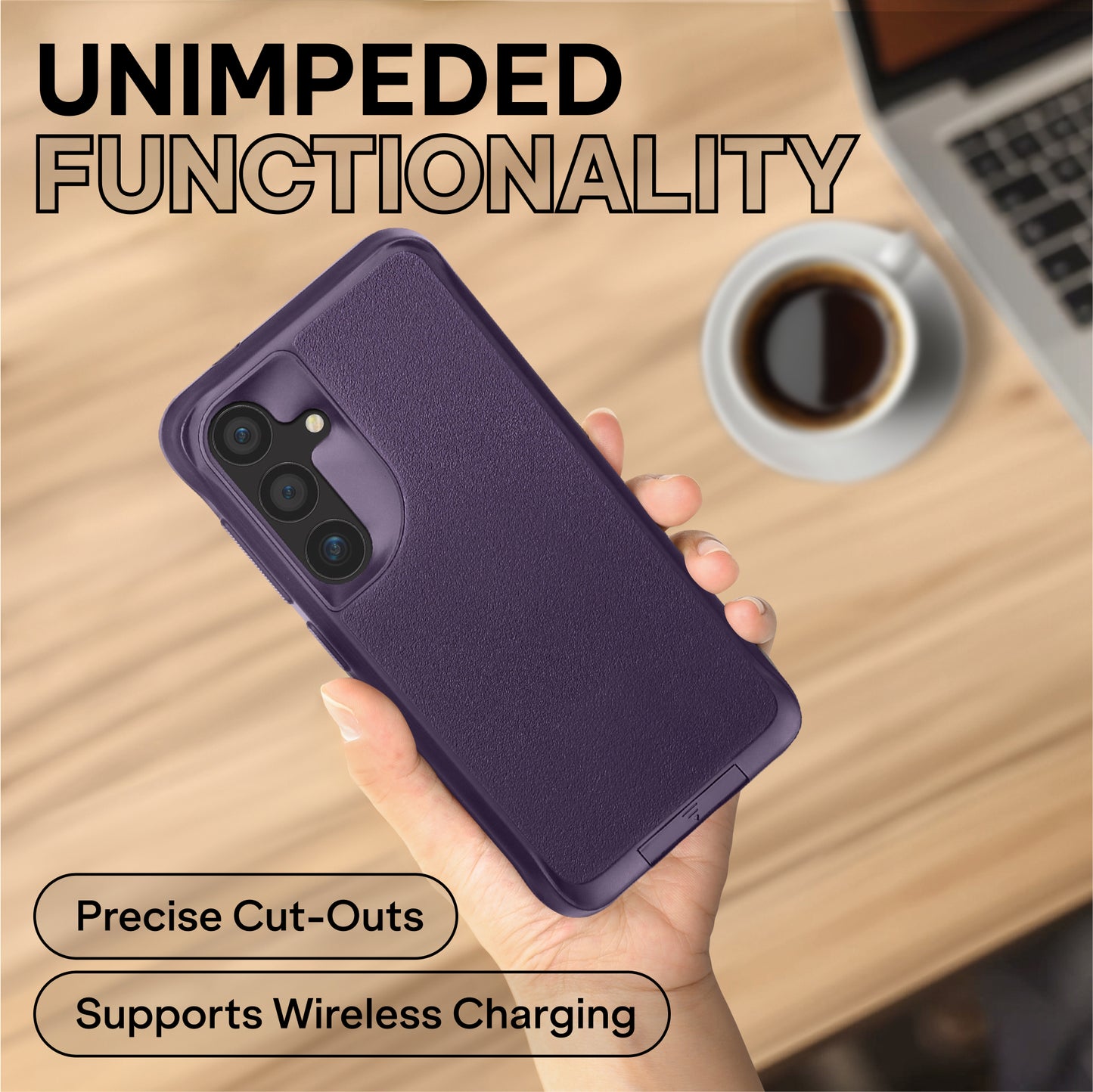 Oakshield Phone Case with Stand Compatible with Samsung Galaxy S24 Plus Case - Case for S24 Plus - Case with Kickstand - Cover with Raised Edges