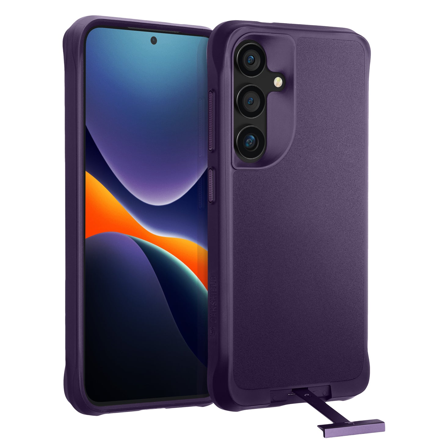 Oakshield Handyhülle mit Standfunktion kompatibel mit Samsung Galaxy S24 Plus Hülle - Case für S24 Plus - Hülle mit Ständer - Cover mit erhöhten Kanten - Violett Violett  