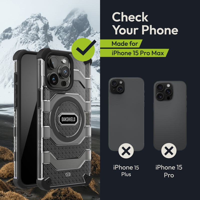 Oakshield Phone Case for iPhone 15 Pro Max Case Cover Compatible with MagSafe Accessories Protective Case with Military-Standard Drop Test