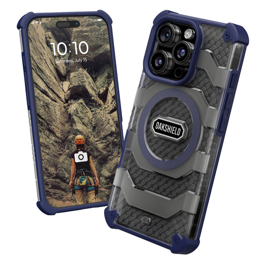 Oakshield Handyhülle kompatibel mit Iphone 16 Pro Hülle - Case kompatibel mit MagSafe-Zubehör - Iphone 16 Pro Schutzhülle mit Falltest nach Militärstandard - Dunkelblau Dunkelblau  