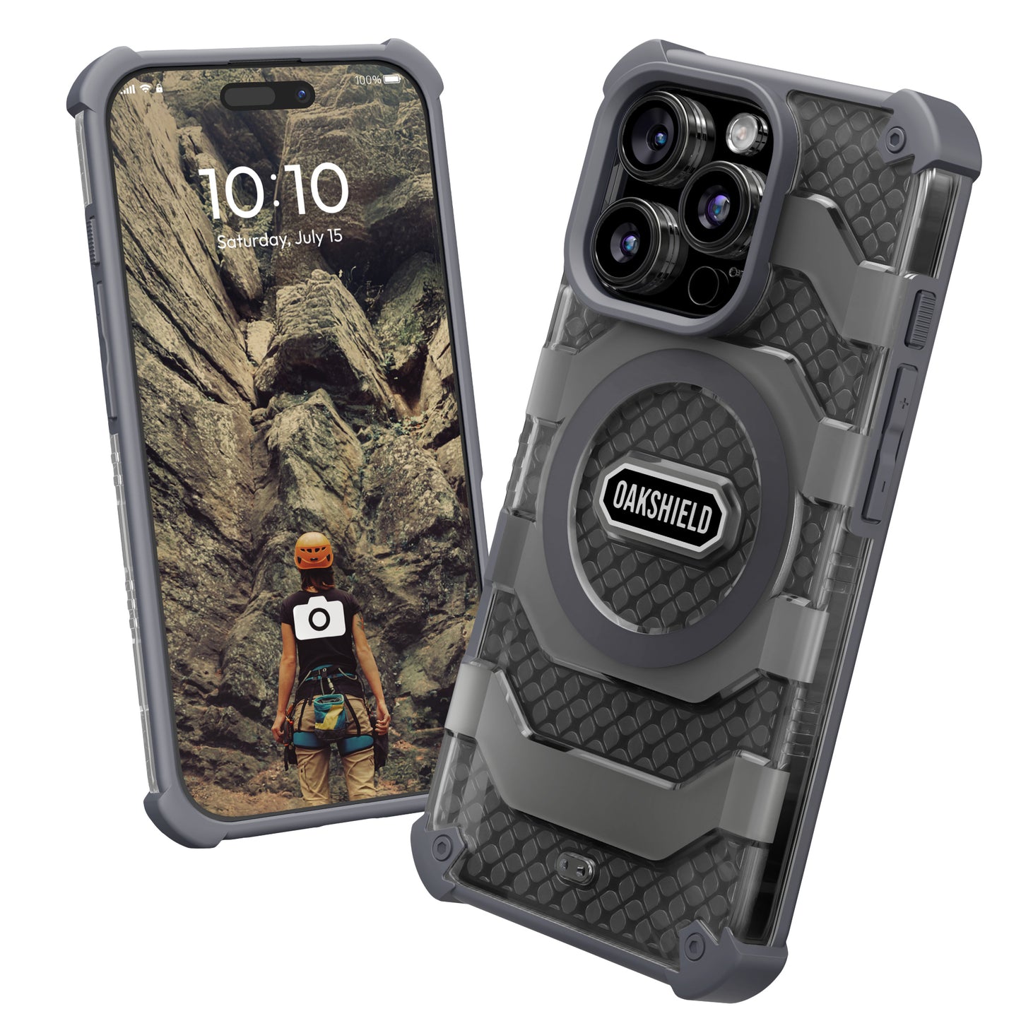 Oakshield Handyhülle kompatibel mit Iphone 16 Pro Hülle - Case kompatibel mit MagSafe-Zubehör - Iphone 16 Pro Schutzhülle mit Falltest nach Militärstandard - Grau Grau  
