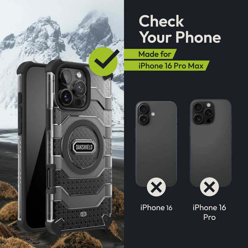 Oakshield Phone Case Compatible with iPhone 16 Pro Max Case Compatible with MagSafe Accessories Protective Case with Military Standard Drop Test