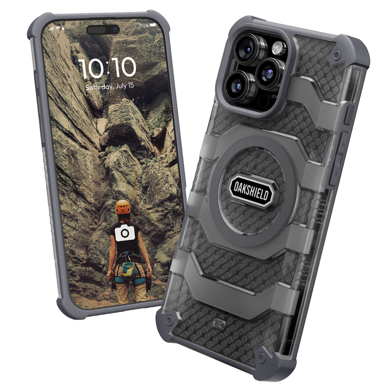 Oakshield Handyhülle kompatibel mit Iphone 16 Pro Max Hülle - Iphone 16 Pro Max Case kompatibel mit MagSafe-Zubehör - Schutzhülle mit Falltest nach Militärstandard - Grau Grau  