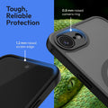 Oakshield Case for Apple iPhone 17e / iPhone 16e - Magnetic Semi-Transparent Phone Case - Shockproof Protective Cover with Camera Protection - With Glass Film - Case